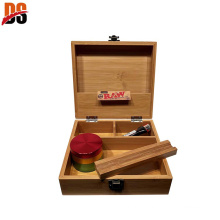 DS Custom Herb Large Stash Bamboo Wood Reusable Lock Combo Smoking Rolling Tray Weed Stash Box